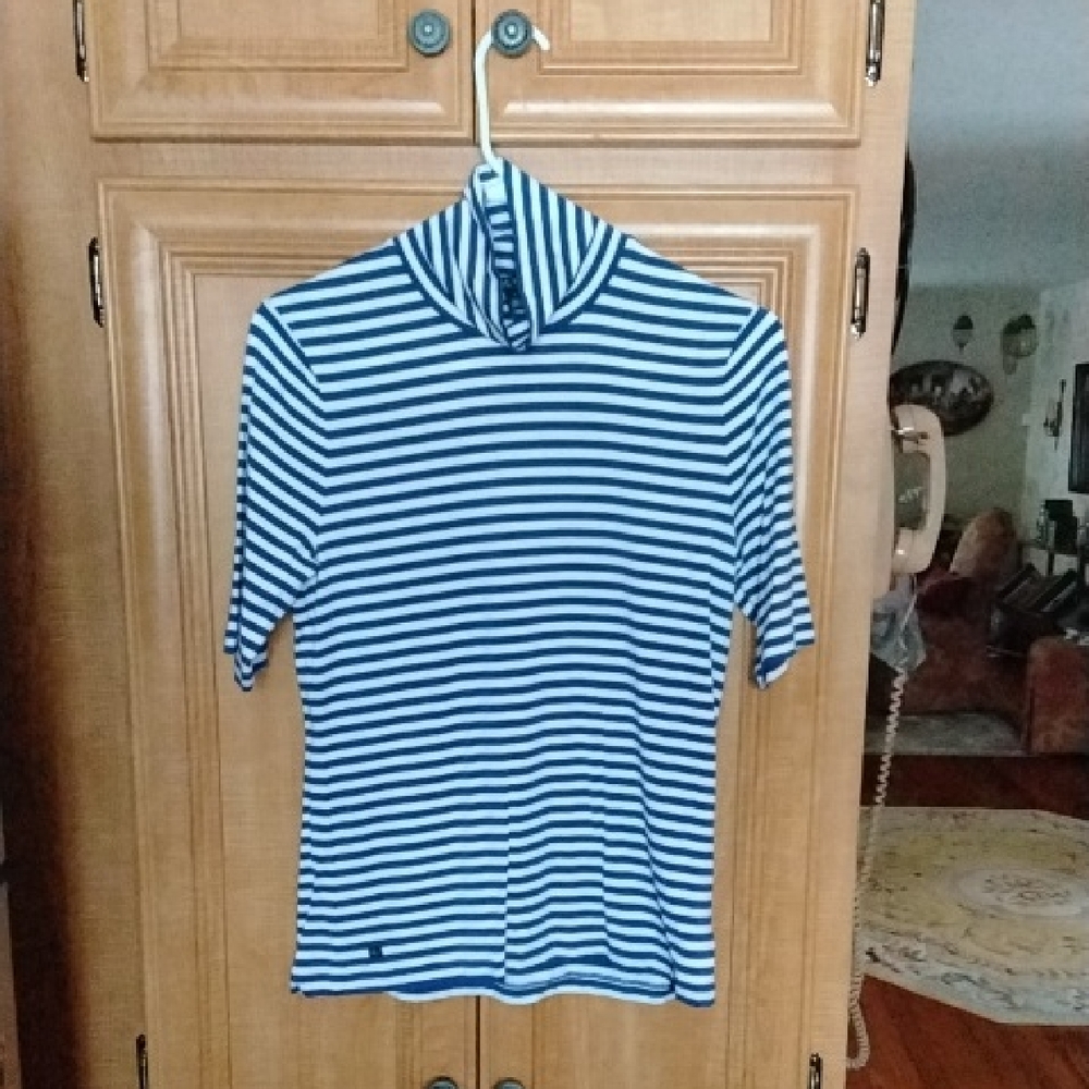 Ralph Lauren Navy and White Striped Tee